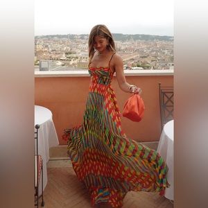 Saaksha & Kinni
Multi-Colored Printed Hand Micro-Pleated Maxi Dress